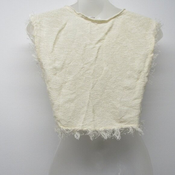 BCBG Generation Strappy V Neck Raw Edges Muscle Crop Top sz S Boho Beachy Fairy - Picture 2 of 3